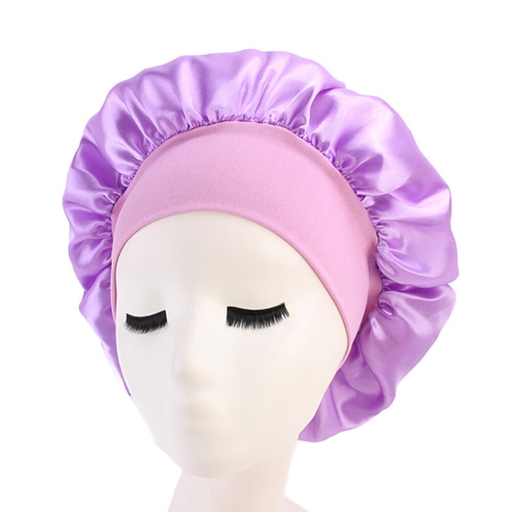 doux soie femmes nuit sommeil coiffe de tête serviette de douche chapeau réglable dames cheveux longs soins Bonnet Scraf Satin chapeau accessoires