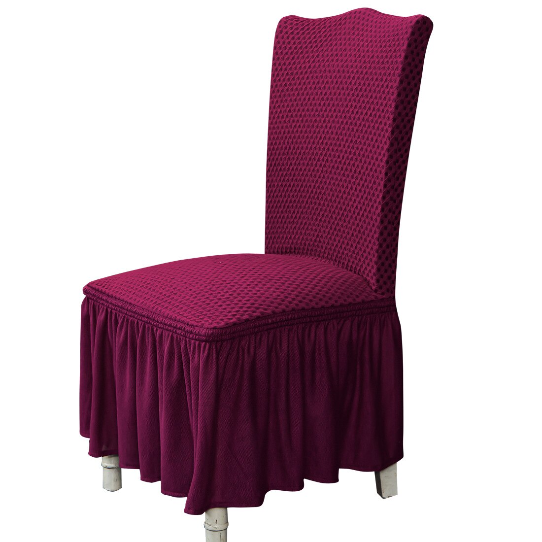 Eetkamerstoel Cover Jacquard Stoel Hoes Case Voor Stoelen Kantoor Bruiloft Eetkamer Spandex Stoel Cover Stretch: red
