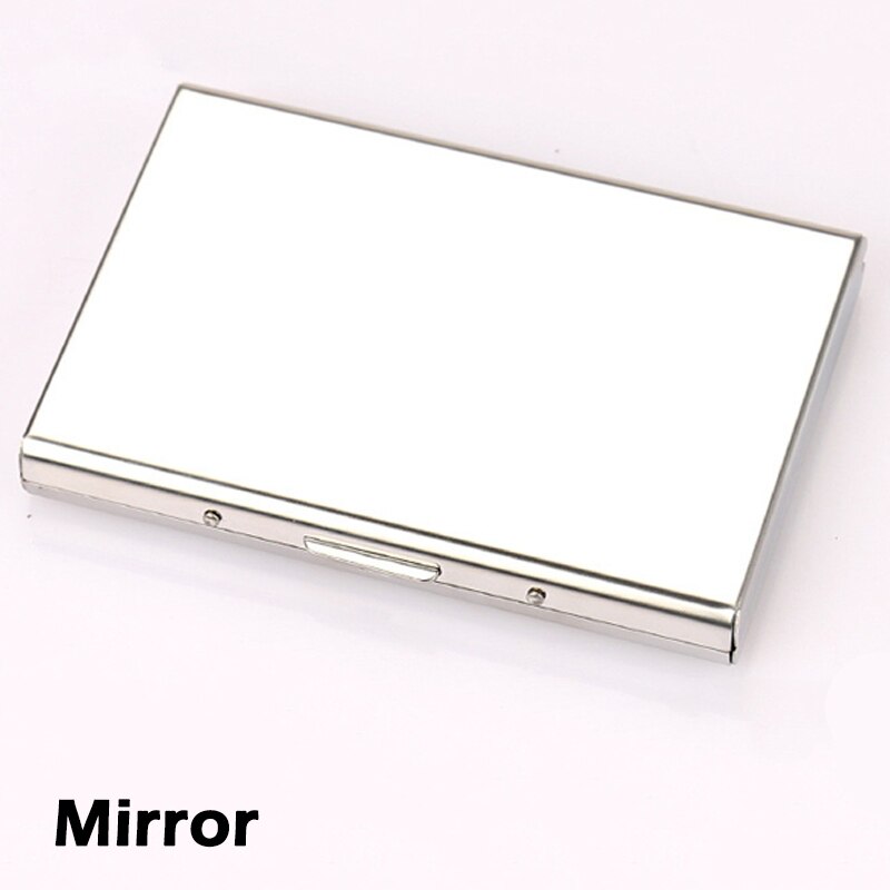 Mannen Rvs Credit Card Box Holder Slim Anti Beschermen Reizen Id Kaarthouder Vrouwen Rfid Portemonnee Metal Case Porte Carte: Mirror