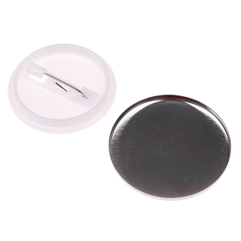 10 Stuks Metalen Diy Ambachten Materialen Plastic Metal Blank Badge Pin Button Parts Benodigdheden Voor Kleding Badge Button Maker 37-58Mm