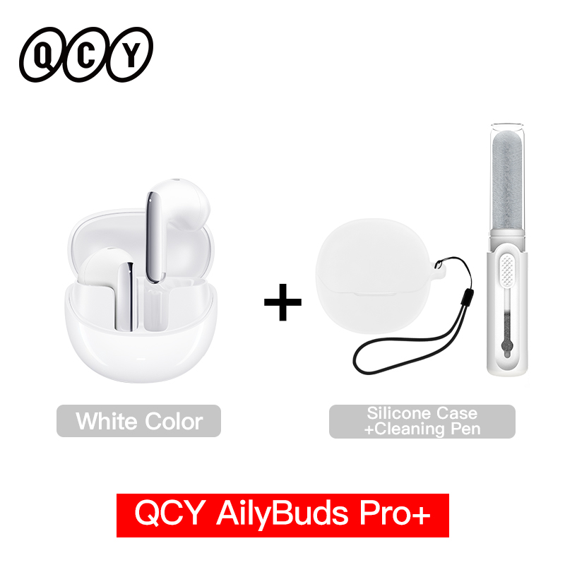QCY HT10 AilyBuds Pro+ ANC Bezprzewodowe słuchawki douszne Hi-Res Audio z mikrofonem LDAC 6 AI HD Call Headset Bluetooth 5.3 Dual Connect Earbuds: Beżowy