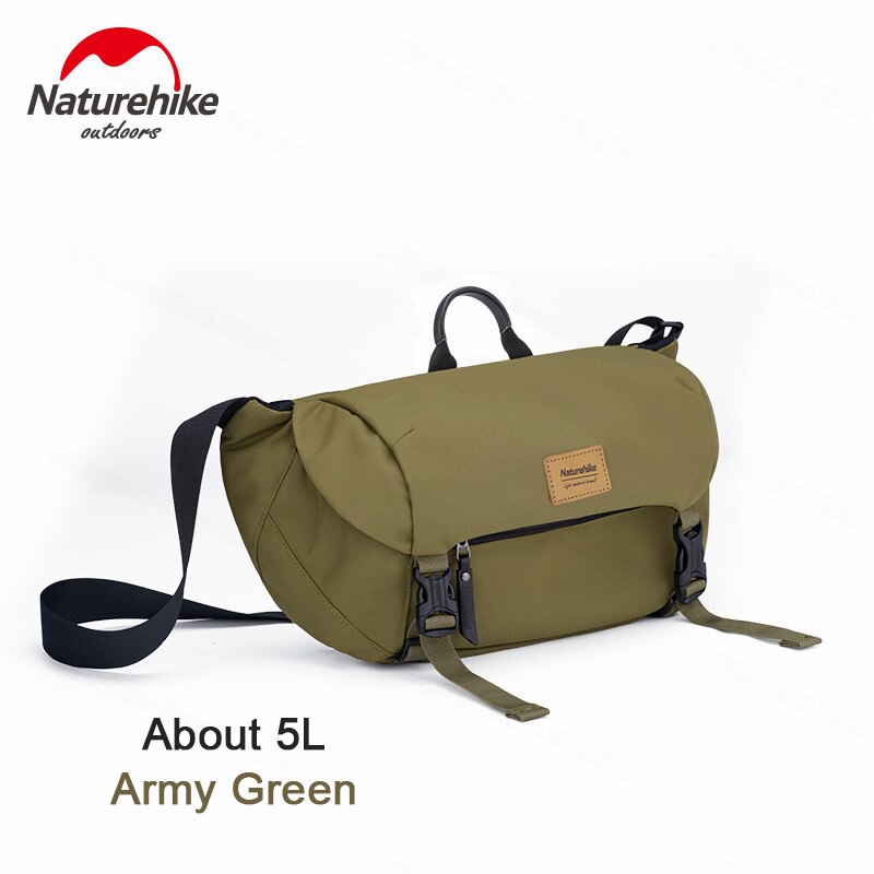 Naturehike Leisure Schoudertas 5L Gerecycled Nylon Ultralight 360G Outdoor Fietsen Schoudertas Unisex Reizen Camping Apparatuur: Army Green