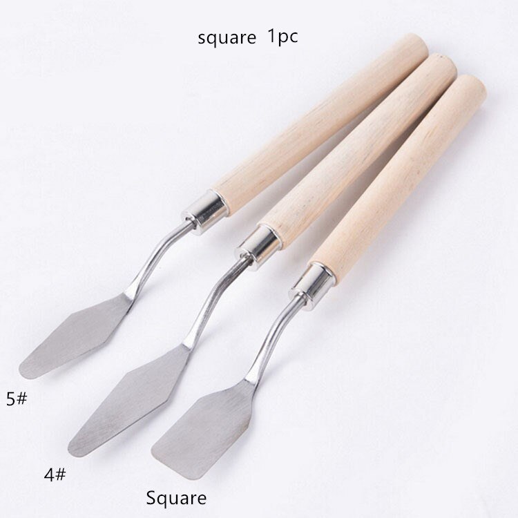 1 Stuks Palet Olie Mix Schilder Paint Tool Schrapen Schraper Mes Textuur Kunstenaar Art Draw Spatel Lade Aquarel Student Pigment: square 1pc