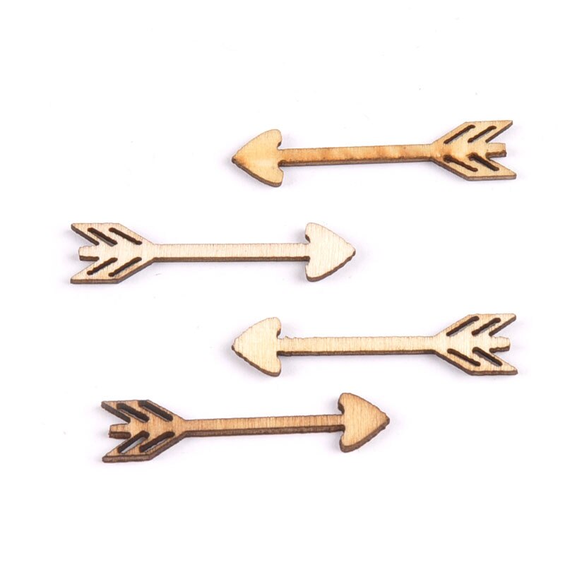 50Pcs Wooden Arrow Natural Wood Crafts Scrapbooking Decoration For Woodwork Craft DIY Handmade Accessories 7x33mm M1702