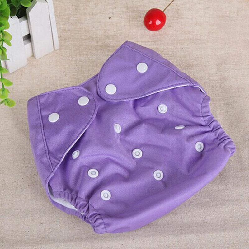 FOCUSNORM 1PC Adjustable Reusable Baby Boys Girls Covers Infant Cloth Diapers Washable Soft Diapers: Purple