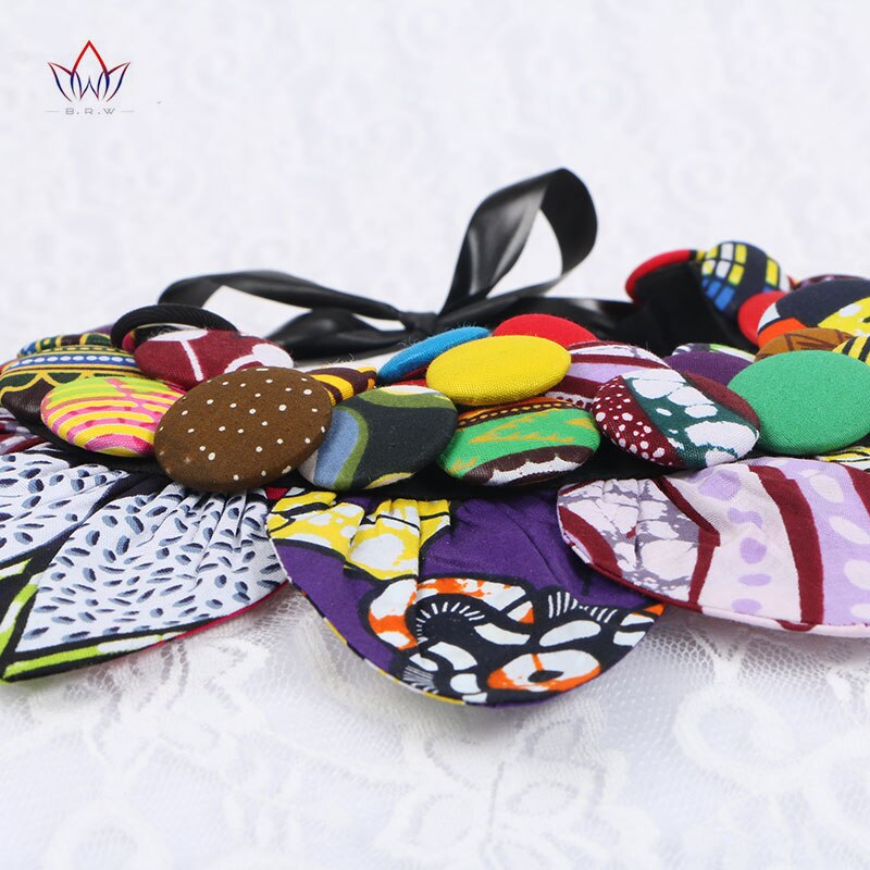 Ankara knapp haklapp knapp örhängen statement halsband tribal halsband handgjorda blomma form afrikanska smycken wya 063