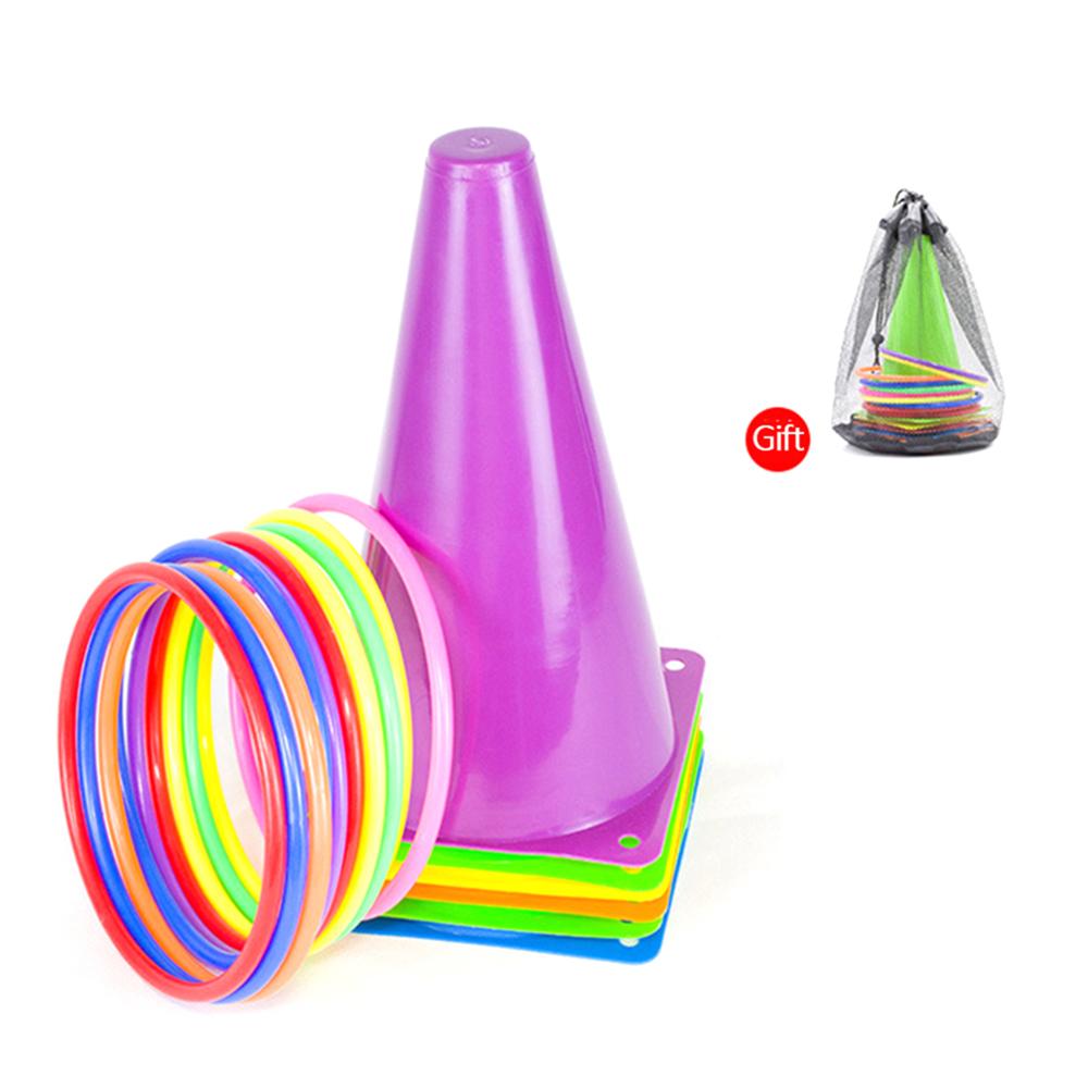 15 stk /25 stk agility disc kegle sæt multi sport trænings rum kegler med plast stand holder til fodbold fodbold bold spil disc: Type 2