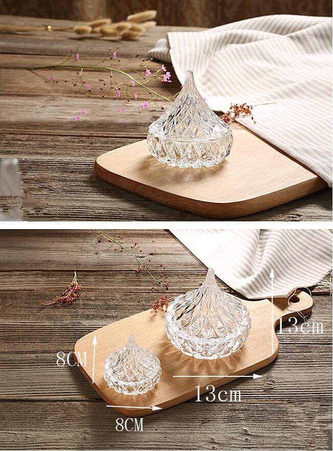 diamante di cristallo Trasparente Scatola di Vetro mini Bella ciotola di zucchero di vetro dei monili coperchio della scatola