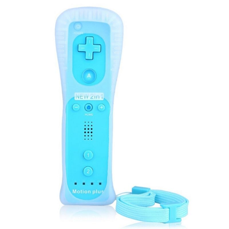 Wireless Gamepad With Silicone Case for Wii Remote Controller Joystick Without Motion Plus: Blue Style B