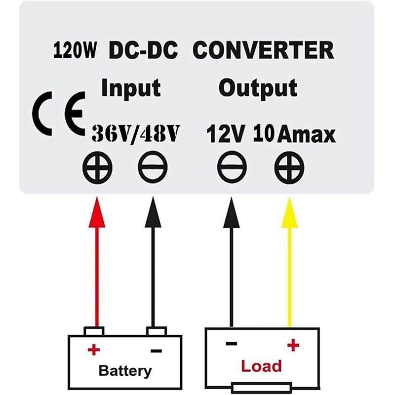 Convertisseur de tension 36V 48V à 12V 10a, régulateur de tension pour voiturette de Golf, transformateur étanche, -120W