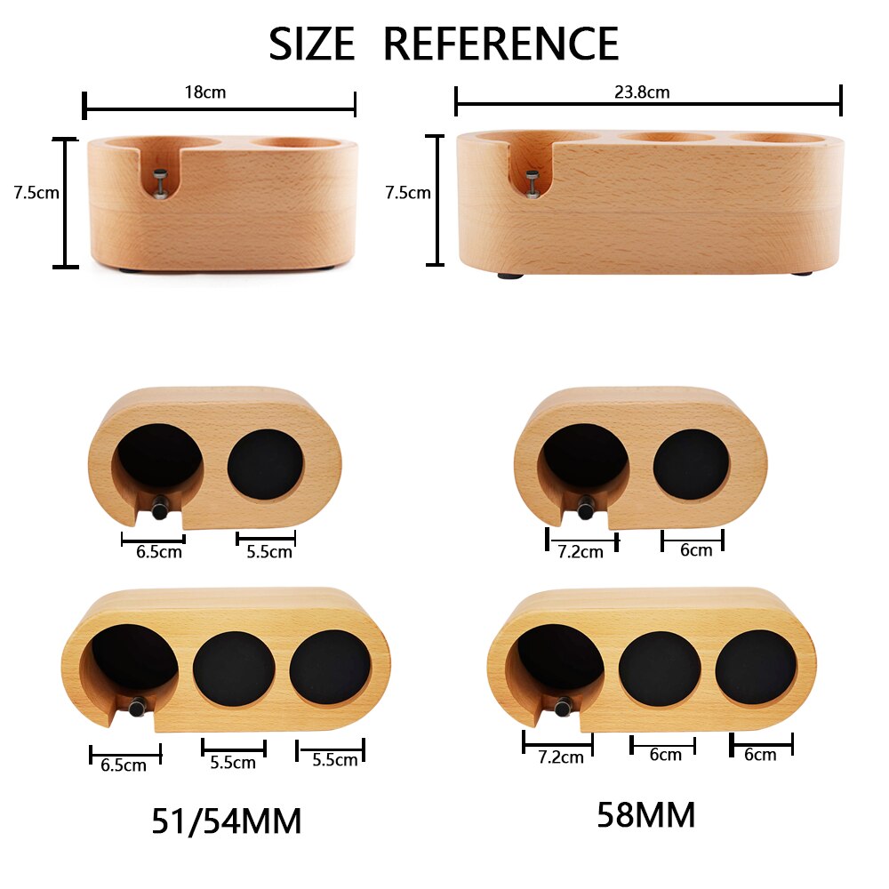 51/54/58Mm Handleiding Hout Koffie Tamper Houder Mat Barista Espresso Sabotage Latte Art Pen Sabotage houder Koffie Accessoires