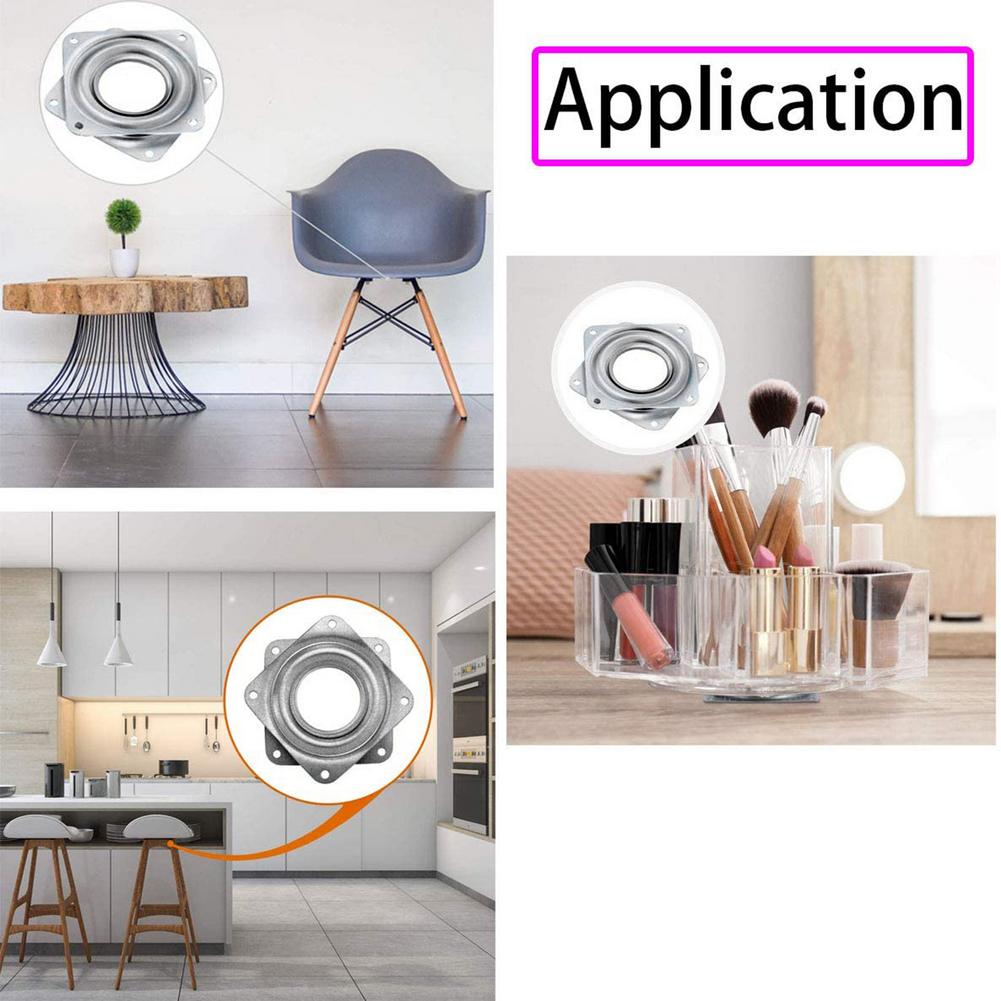8Pcs 3inch Heavy Duty Bearing Turntable Boat Seat Swivel Plate Base 360 Degree Square Rotating Plate For DIY Furniture Hardware