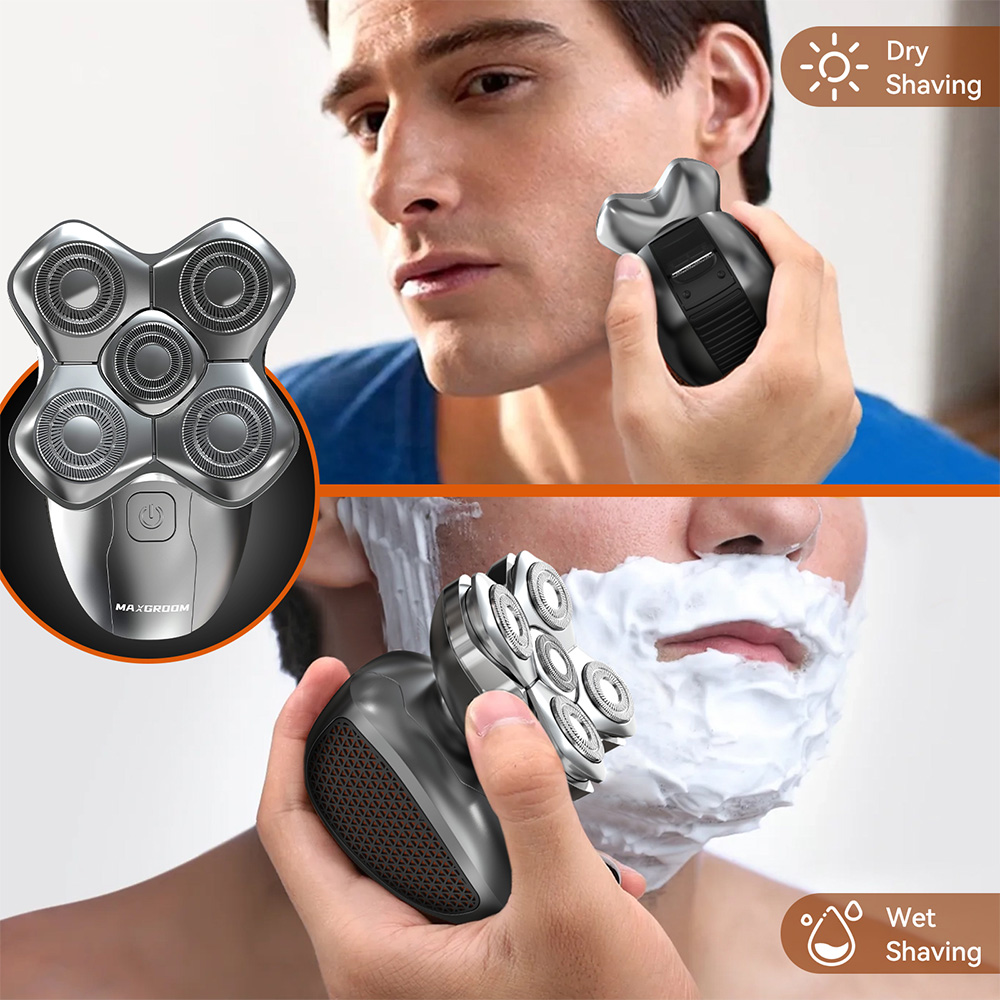 MAXGROOM 5-i-1 Elektrisk Barbermaskine - Hårtrimmer - Oppladbar - Vanntett