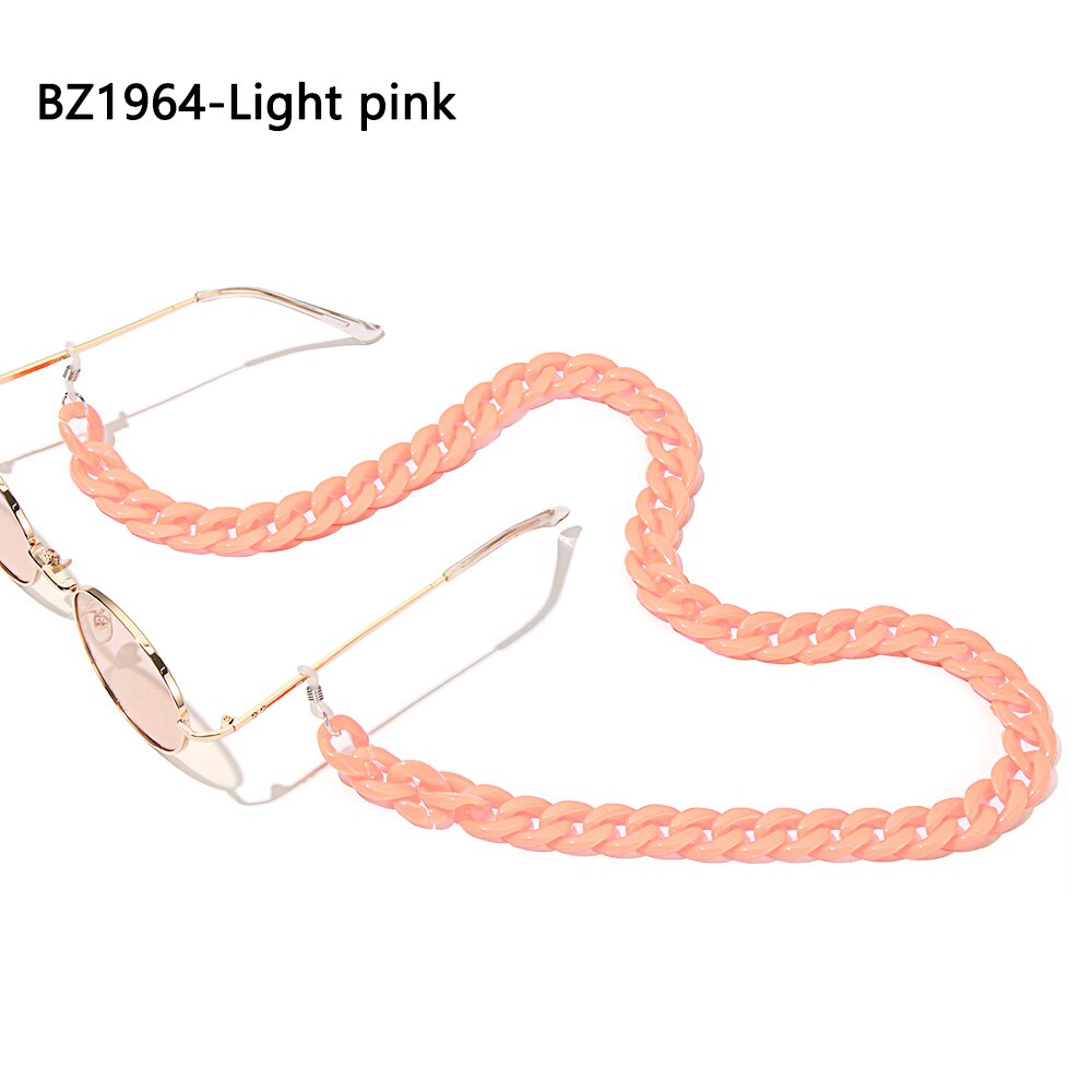 1Pc Acryl Glazen Ketting Zonnebril Keten Lanyard Ketting Brillen Retainer Brillen Houder Strap Eyewear Accessoires: BZ1964-Light pink