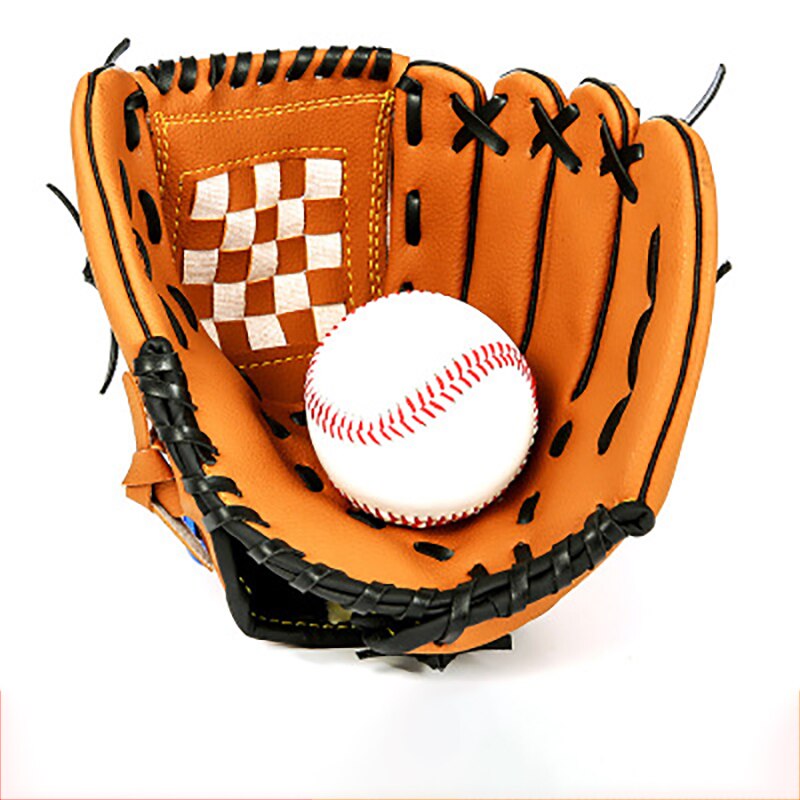 Guante de béisbol, guante de Softball, entrenamiento, espesamiento al aire libre, equipo de práctica duradero para niños adolescentes juveniles: brown / 12.5 inches