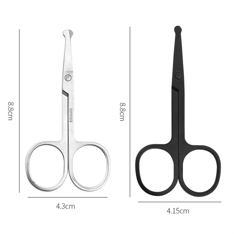 Nose Hair Scissors Mini Stainless Steel Round Head Beauty Trimmer Nose Hair Trimmer Portable Ergonomics Nose Hair Cutter