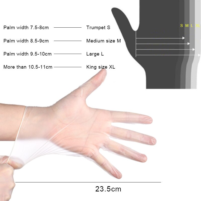 100 Uds guantes de vinilo cocina guantes de PVC de las yemas de los dedos de la pantalla táctil no-slip Anti-sudor de las yemas de los dedos Ultra-Delgado móvil guantes para la punta de los dedos