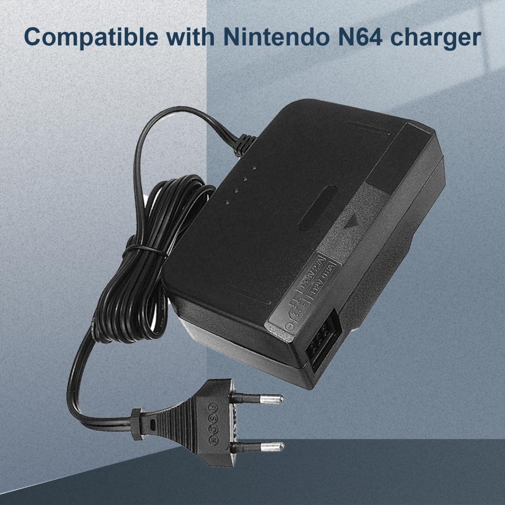 Convenient Charger Adapter High Efficiency Durable Lightweight EU Plug Flame Retardant AC Charger for N64