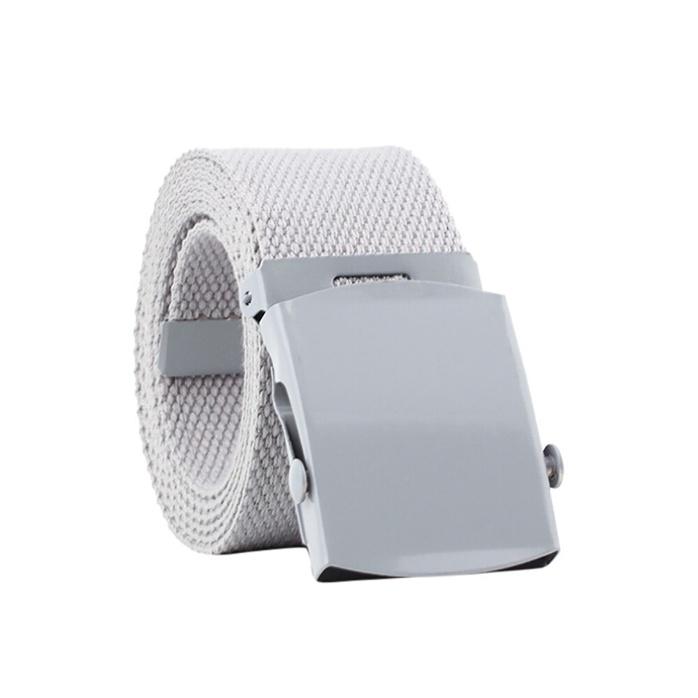 Automatische Gesp Canvas Riem Mannen Vrouwen Mode Nylon Riem Unisex Outdoor Casual Riemen Man Wandelen Training Riemen: Grijs