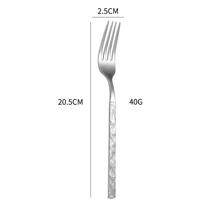 Lidafish Steen Graan Zilverwerk Set Vorken Messen Lepels Luxe Roestvrij Staal Thuis Diner Servies Set: silverdinner fork