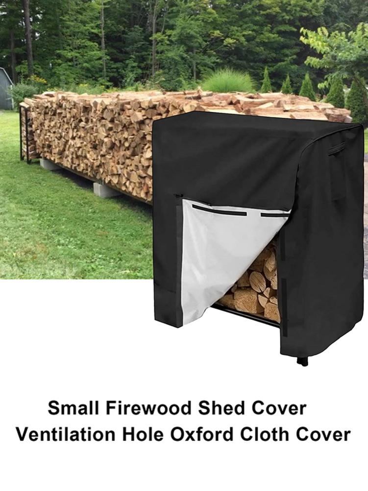 Firewood Log Rack Cover Outdoor Heavy Duty Waterproof WoodPile Cover Logs Holder Tarp With Fastening Straps 420D Oxford Outdo