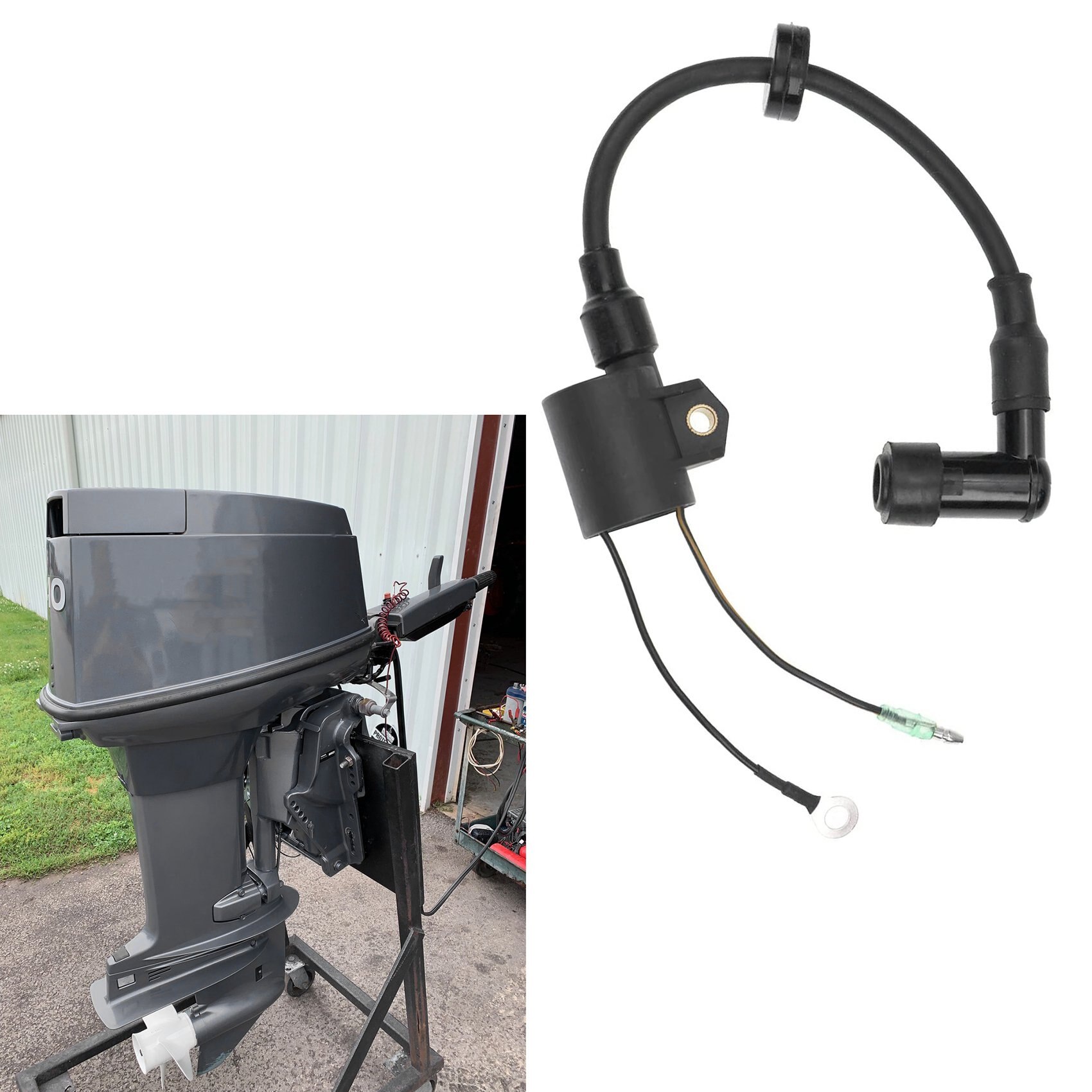 Boat Ignition Coil Assy for 40HP 50HP 2 Stroke 3 Cylinder Yamaha Outboard Motor Engine 6H5-85570 Boat Accessories Marine