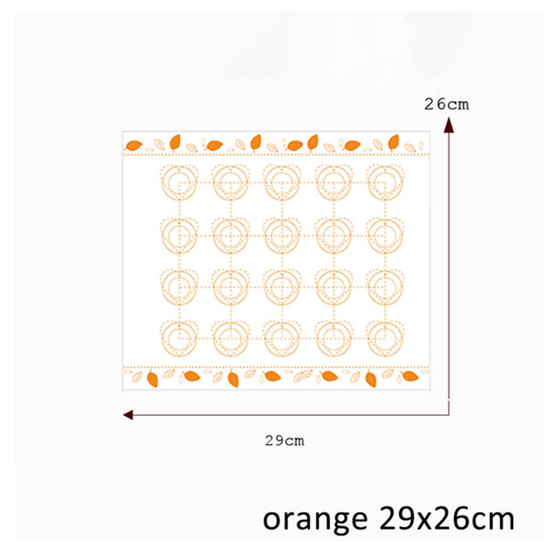 Deeg Gebak Cake Vel Bakvormen Bakken Mat Macarons Non-stick Pasta Tool Cake Maken Gereedschap Rolling Pad Gebak Oven: Orange 29x26
