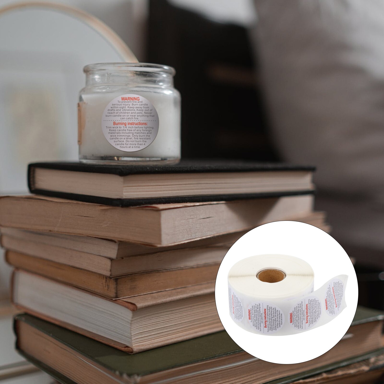 1 Roll Candle Warning Labels Wax Melting Safety Stickers Candle Safety Decal Candle Making Sticker Candle Warning Label