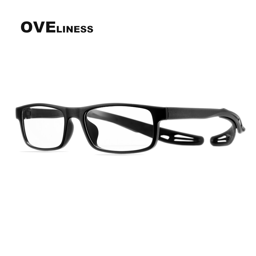 Sport Glasses Frame Men Optical basketball men's eyeglasses frames Myopia Prescription glasses tr90 eyewear Spectacles: black c001