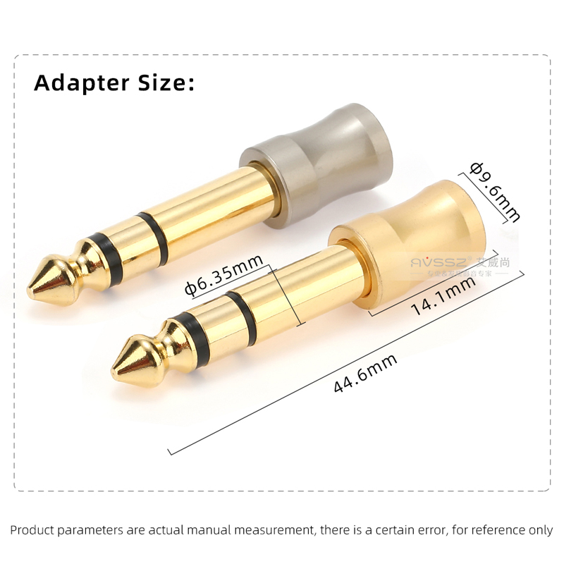 AVSSZ-adaptador de enchufe RCA para auriculares de 6,35/6,5 a 3,5mm, conectores convertidores de Piano eléctrico para guitarra de Audio chapados en oro de alta gama