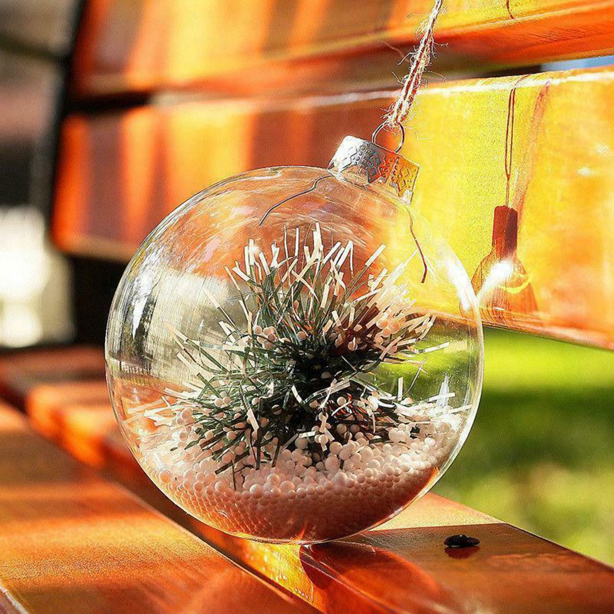 1PC Clear Glass Style Seamless Plastic Bauble Christmas Tree Party Home Decor Christmas Ball Ornaments