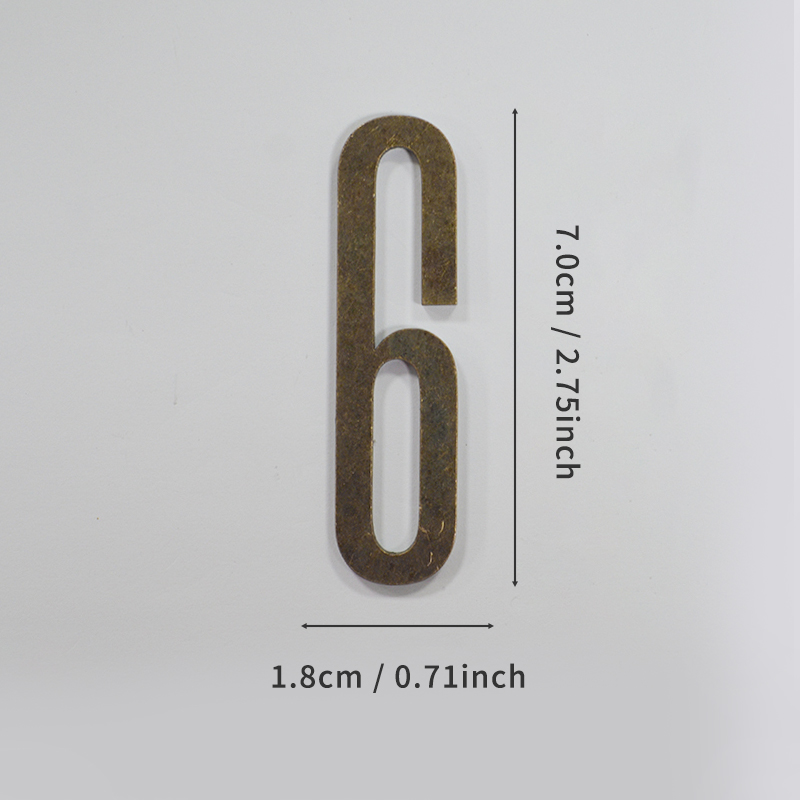 Bronzen deurnummer met magneten 7 cm metalen huisnummer appartement deurnummer voor buiten hotel thuis brievenbuslabel