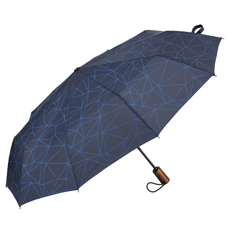 Paraguas para hombre y mujer, sombrilla resistente a la lluvia, al viento, tres pliegues totalmente automáticos, compacto, grande, para viajes de negocios y coche, 10K: Navy