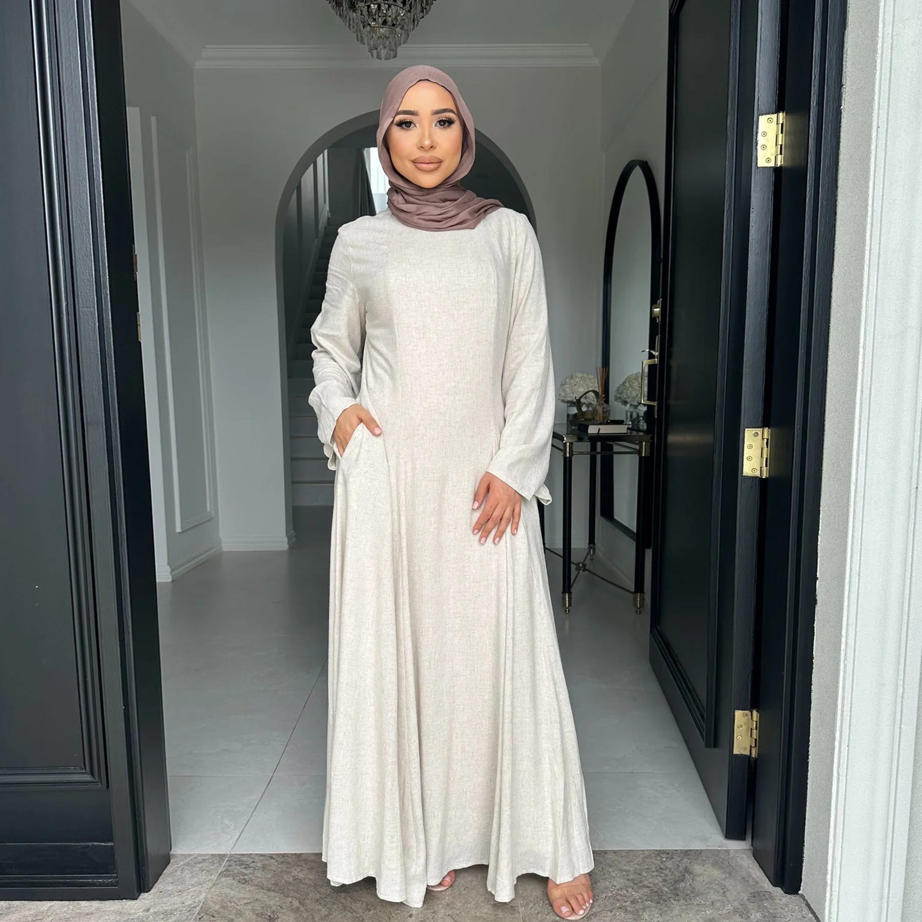 Roupas para mulheres muçulmanas sólido robe malaio turquia dubai zíper cardigan robe moda simplicidade vestido de verão abayas para mulher: L / Azul