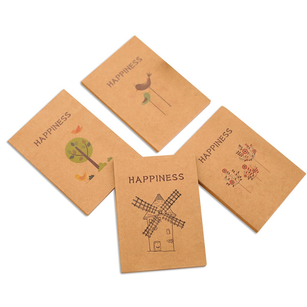 Mini Diy Cute Vintage Happiness Birds And Flower Kraft Notepad Blank Sketchbook Notebook Weekly Planners Diary Notebook: send at random