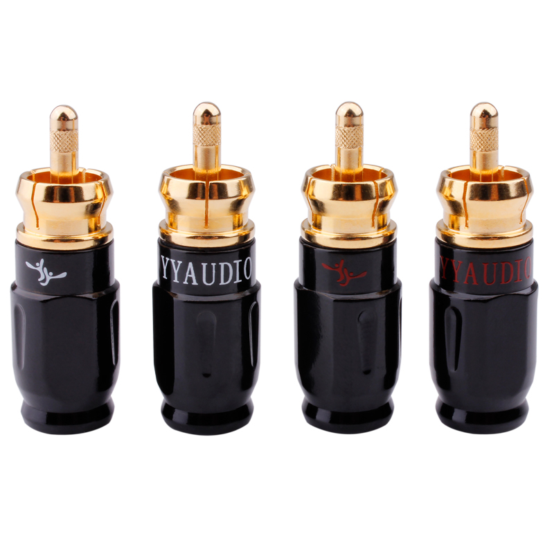 Conectores RCA de altavoz Hifi, conector macho de cobre puro chapado en oro, conector lotus AV, amplificador de Terminal de Audio y Video, adaptador RCA DIY