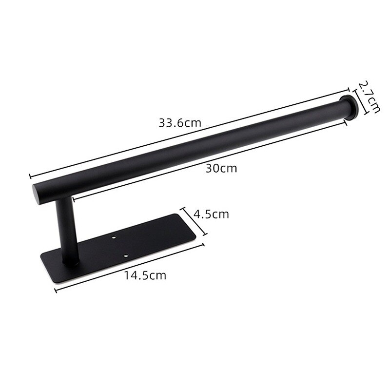 Stainless Steel Paper Towel Holder Rack Toilet Kitchen Roll Paper Holder Self-adhesive Kitchen Toliet Accessories: C-black