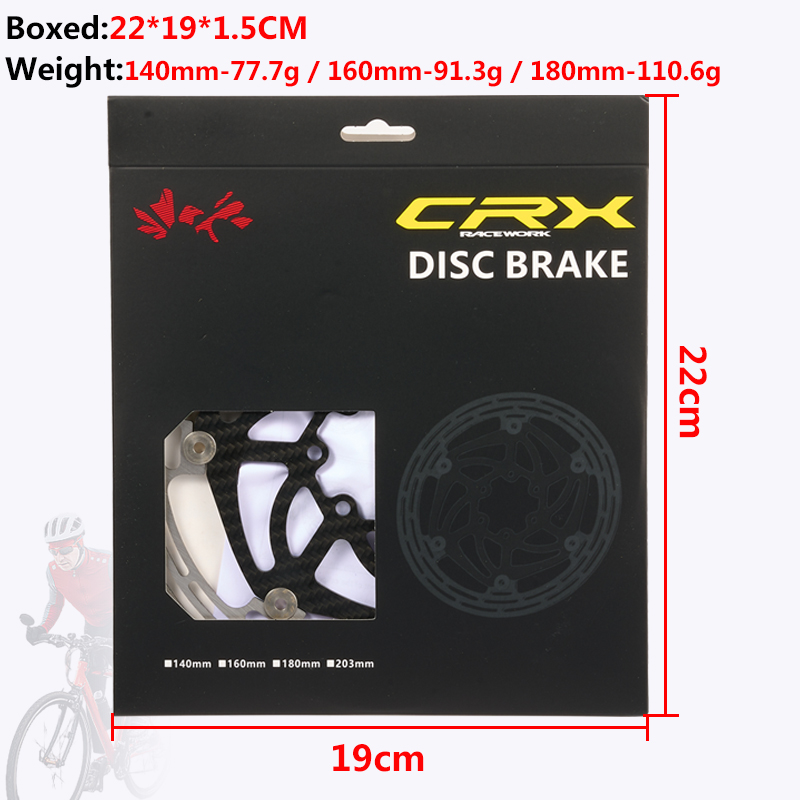 RACEWORK Carbon Faser Fahrrad Bremsscheibe MTB Rennrad Ultraleicht 6 Schrauben Schwimmenden Rotor 140mm 160mm 180mm Bremsscheibe