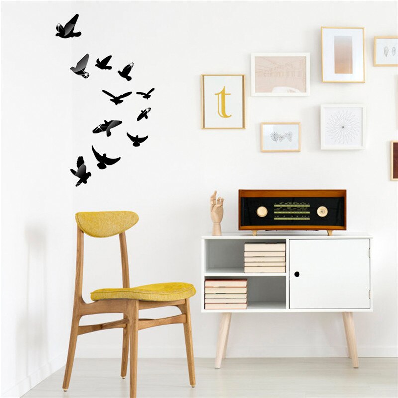 4 kolory akrylowe podnoszenie ptaki rama lustro powierzchnia naklejki ścienne dzieci sypialnia 3D diy ściana dekoracja odpinany Sztuka
