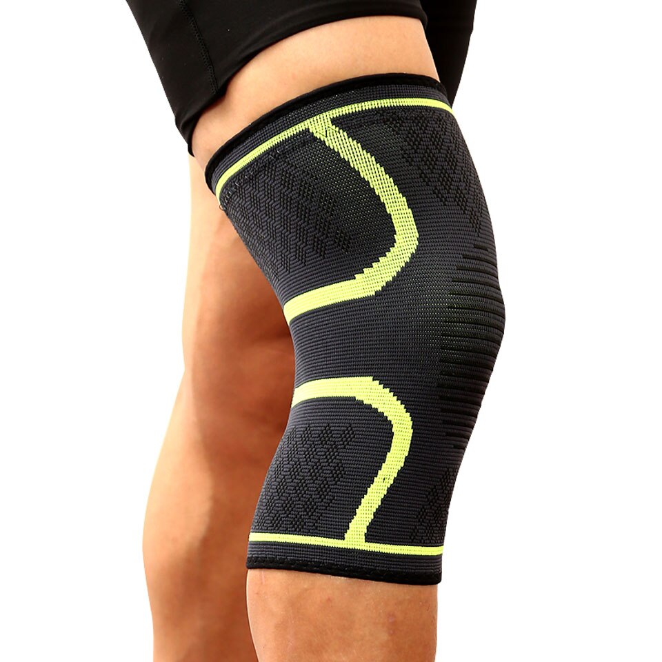1Pcs Fitness Hardlopen Fietsen Knie Ondersteuning Braces Elastische Nylon Sport Compressie Knie Pad Sleeve Voor Basketbal Volleybal: green
