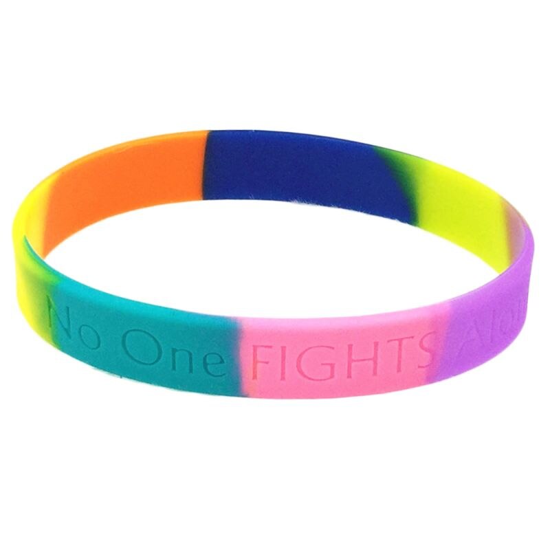 18 soorten Unisex LGBT Rainbow Letters Sport Zes-Kleur Gay Lesbische Trots Siliconen Rubber Polsbandje Armband Party Parade: O