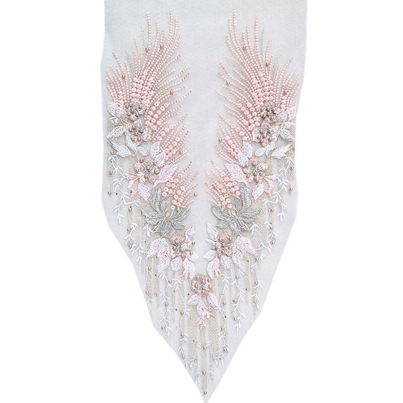 Handmade applique Beaded long evening dress