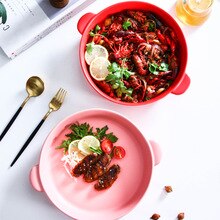 Chinese Stijl Creatieve Keramische Rechte Lichaam Soeppan Eenvoudige Huishoudelijke Soeppan Keuken Hotel Servies Set