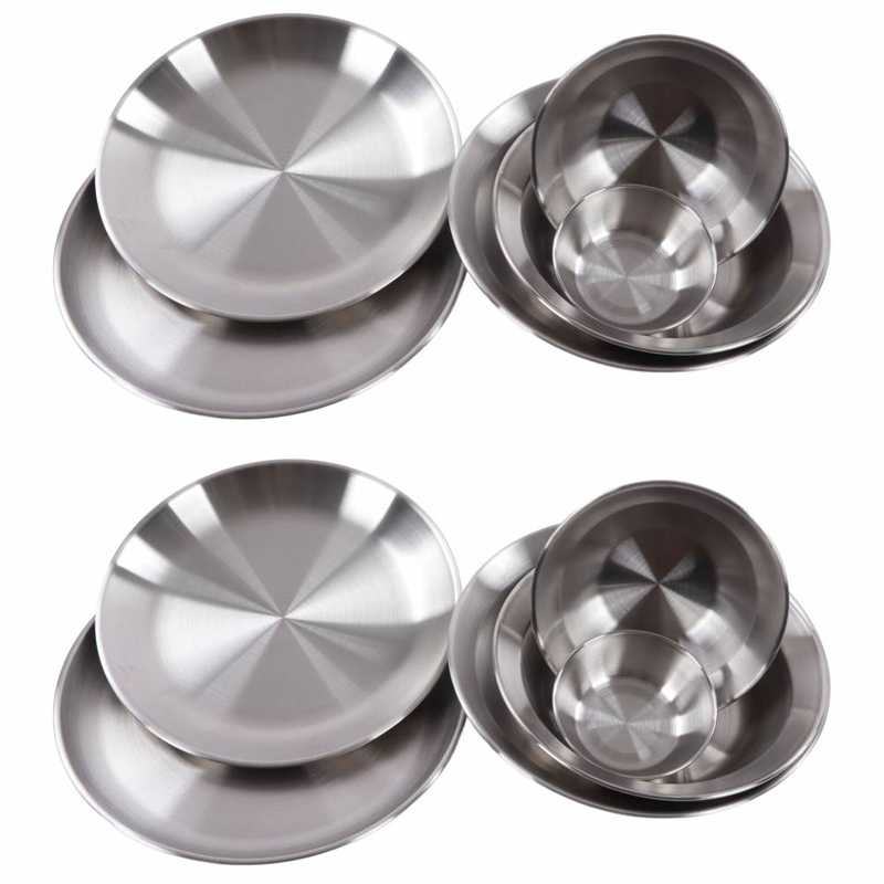 Camping Dinnerware Set Camping Dish Set Outdoor Durable with Storage Bag for Hiking