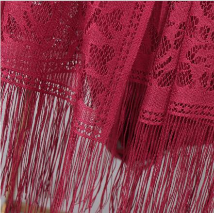 Women Cotton Polyester Floral Lace Scarf Shawl Tassels Party Wedding Lace Veil India Arab Muslim Hijabs Scarves