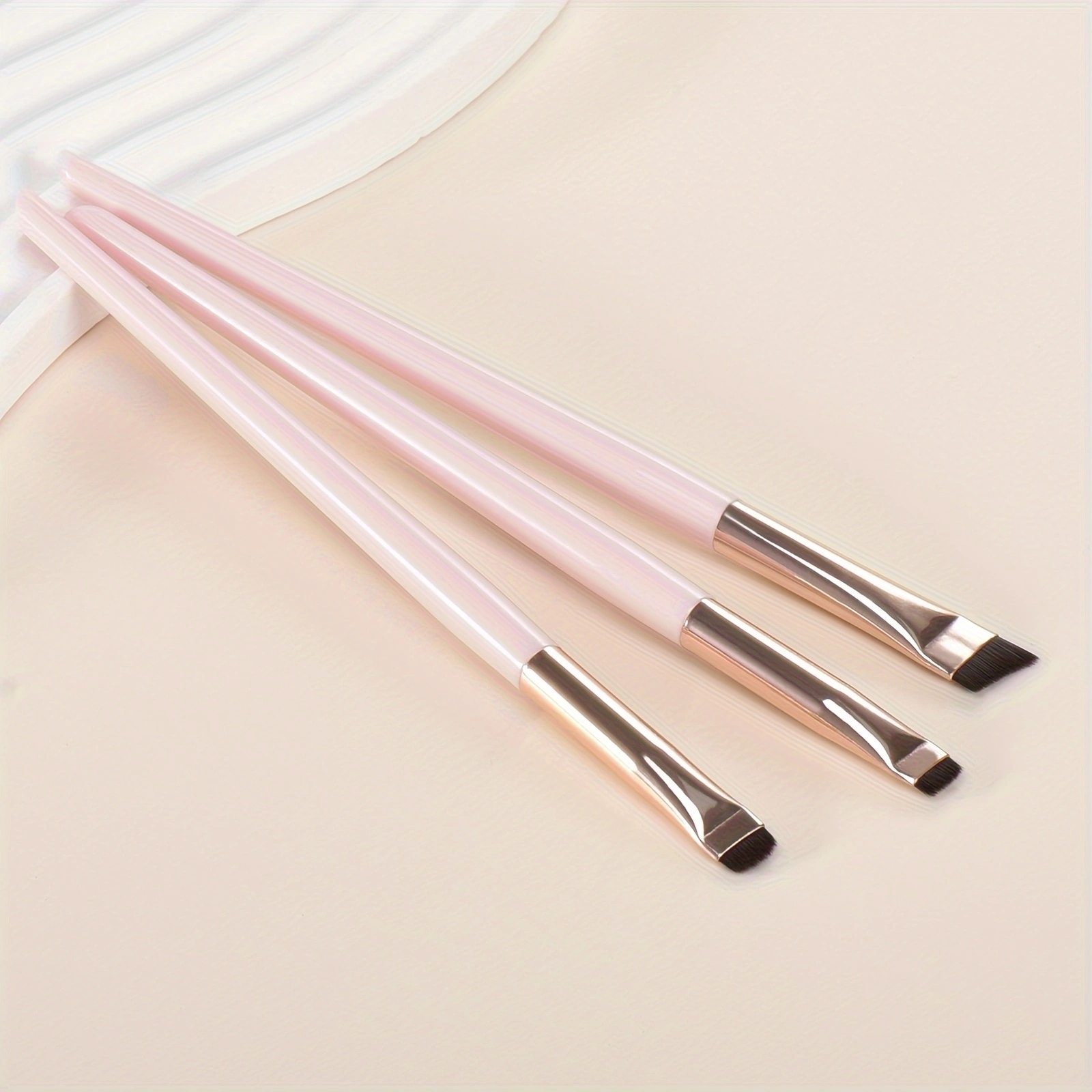 Ultra-Thin Eyebrow Brush Set -3Pcs Angled Precision Eyeliner MakeupBrushes, Synthetic Bristles Slanted Eyeshadow Eye Brow Tintin