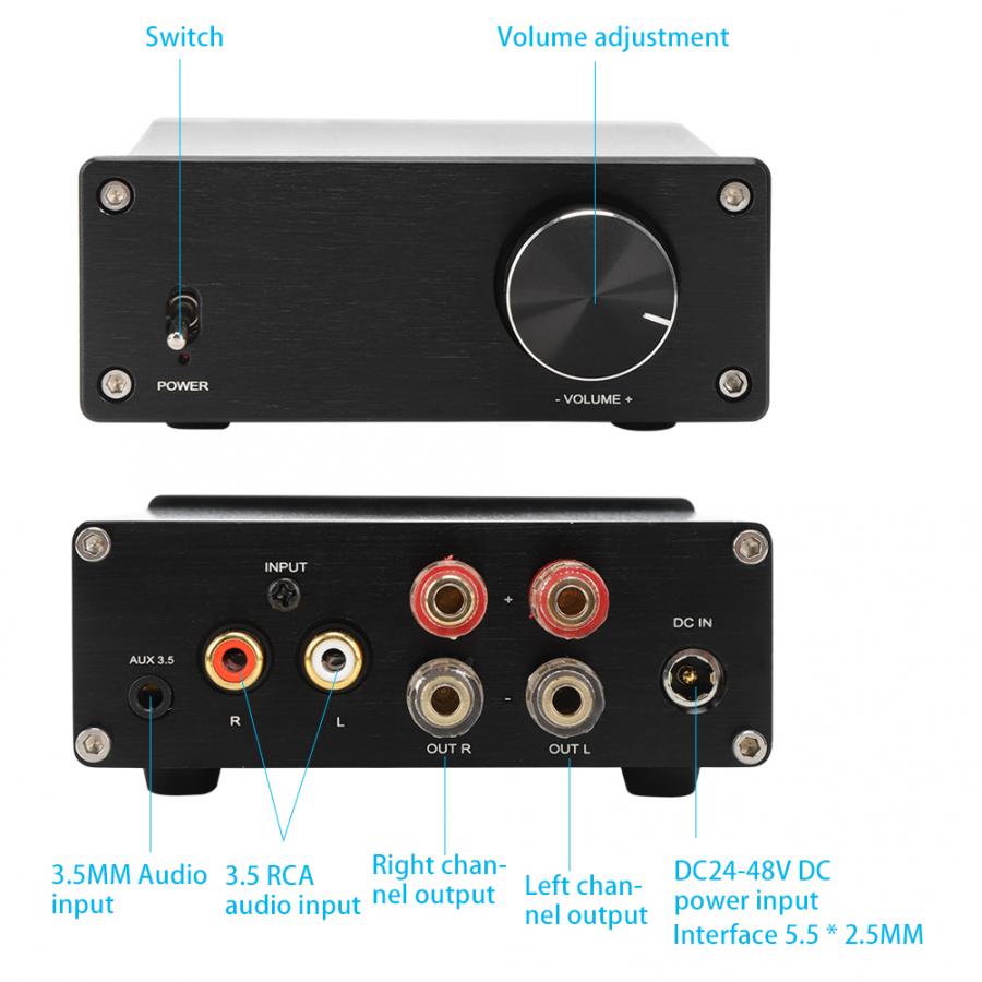 Counter Digital Power Amplifier Alloy High-Definition Lossless TPA3255 2.0 300W+300W Stereo Digital Frequency Meter