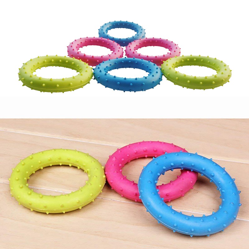 Rubber Pet Cat Round Circle Puppy Play Funny Chewing Toy Cute Random Color Non-Toxic Tranining Dog
