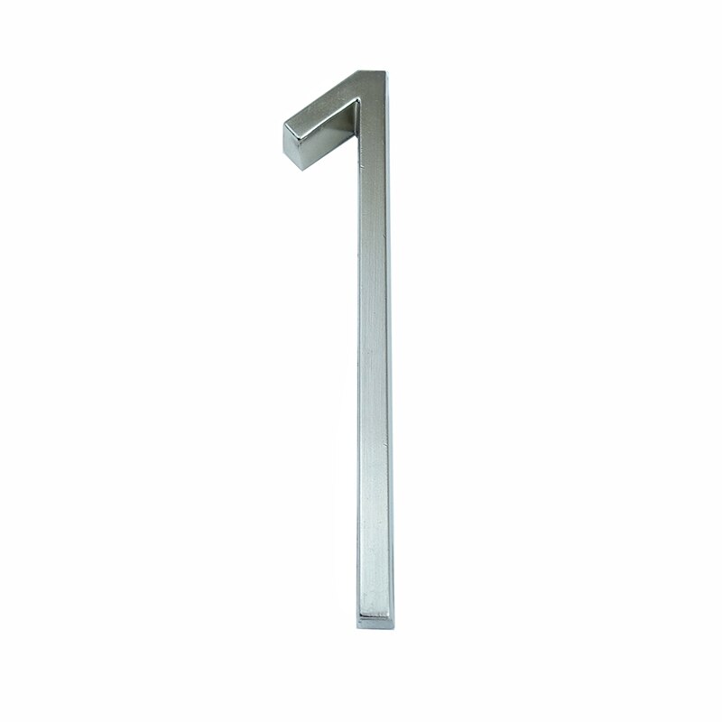 12cm sølv husnummer tegn  #0-9 alfabet bogstaver 5 tommer. tankestreg skråstreg skiltning hjem dørnumre udendørs adresse numeros puerta: 1