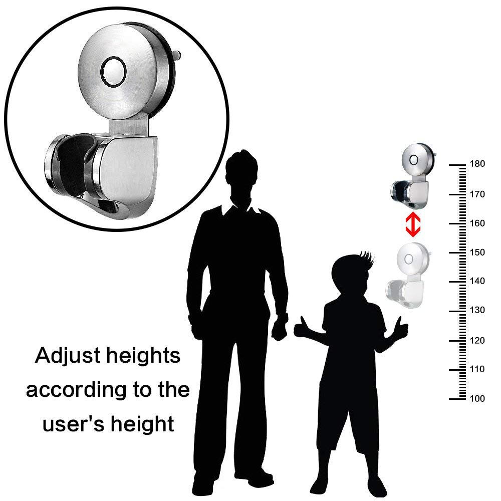 304 Stainless Steel Vacuum Suction Cup Adjustable Handheld Shower Head Bidet Sprayer Holder Wall Mount for Bathroom Accessories